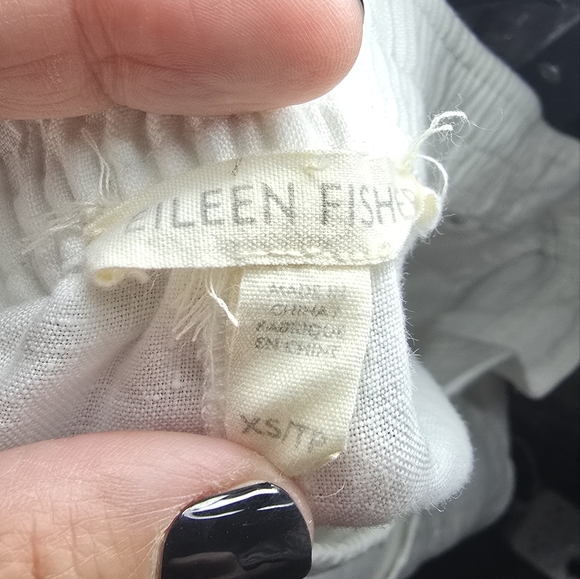 Eileen Fisher 100%‎ Organic Cotton White Pull On Elastic Shorts Size XS - Picture 5 of 5